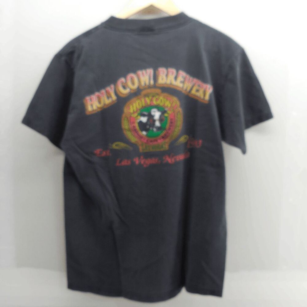 Vintage 90s Holy Cow Brewery Cafe Casino Las Vegas T Shirt Mens‎ Medium Black